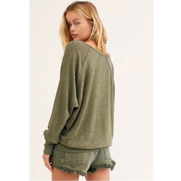 NWT Free People Santa Clara Thermal Top in Ferngully - Picture 2 of 13